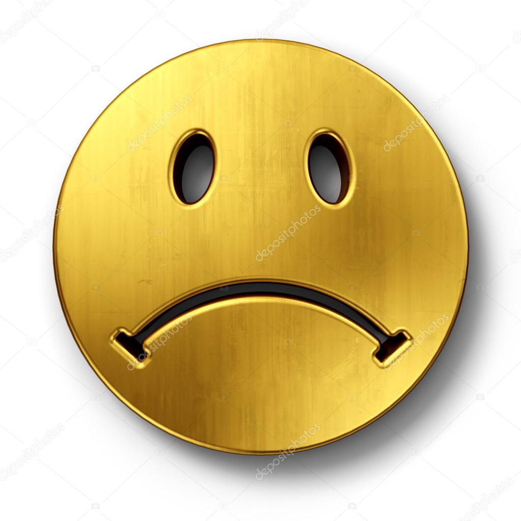 1024x1024 Sad Smiley Face In Gold Stock Photo Zentilia