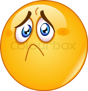 307x320 Depressed And Sad Emoticon With Hands On Face Stock Vector