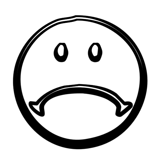 512x512 Smiley Face Black White Sad Face Smiley Clipart Black