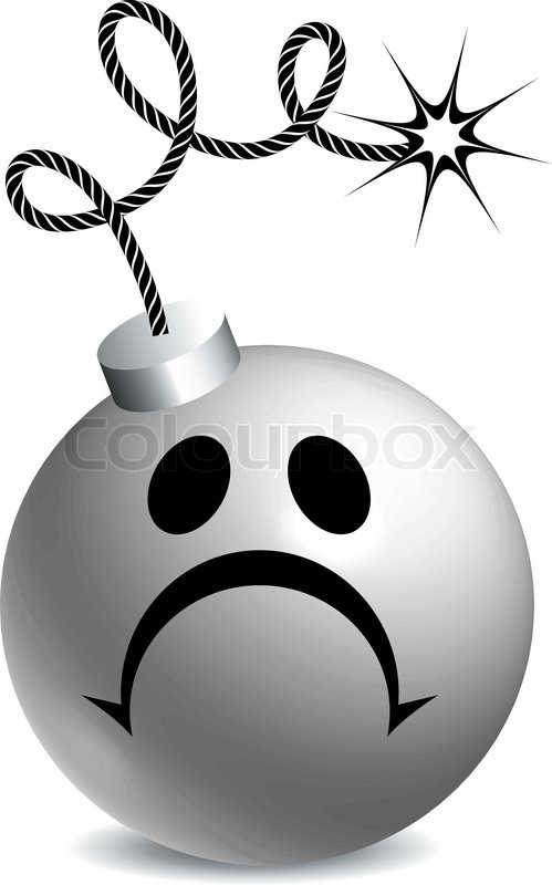 499x800 Black And White Smiley Sad Bomb Stock Vector Colourbox