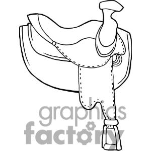 300x300 Saddle Black And White Clipart