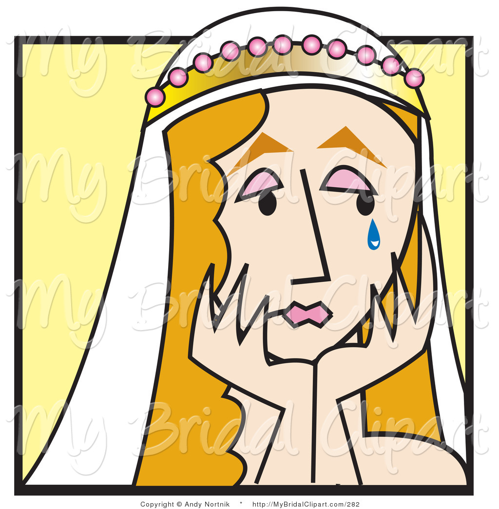 1024x1044 Bridal Clipart Of A Sad Bride Getting Cold Feet Crying