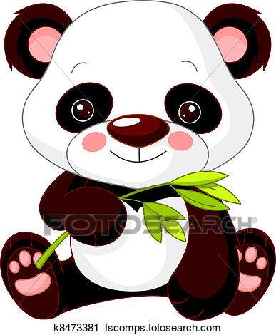 387x470 Clip Art Of Panda Safari Explorer K25121349