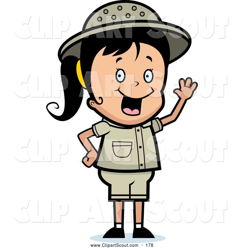 1024x1044 Clipart Of A Cute Waving Happy Safari Girl By Cory Thoman