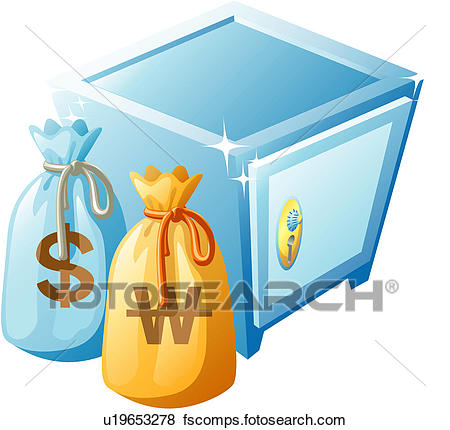 450x430 Clip Art Of Purse, Finance, Money, Safe, Coin, Cashbox, Icon