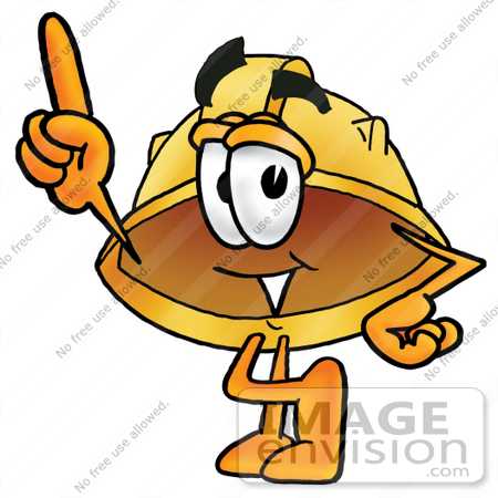 450x450 Clip Art Graphic Of A Yellow Safety Hardhat Cartoon Character