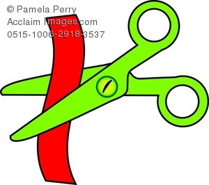 300x266 Art Image Of A Pair Of Child's Safety Scissors Cutting Paper