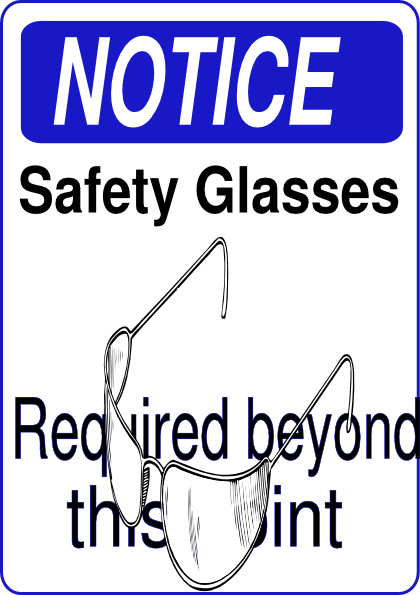 420x595 Non Landscape Safety Glasses Notice Clip Art