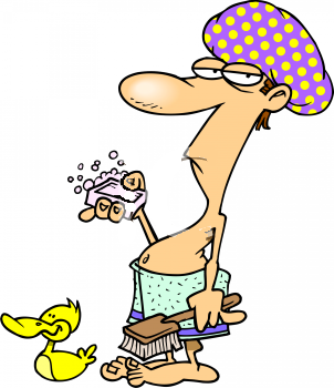 302x350 Singing In The Shower Clipart