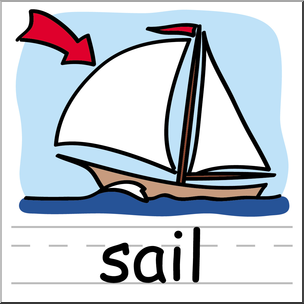 304x304 Clip Art Basic Words Sail Color Labeled I Abcteach