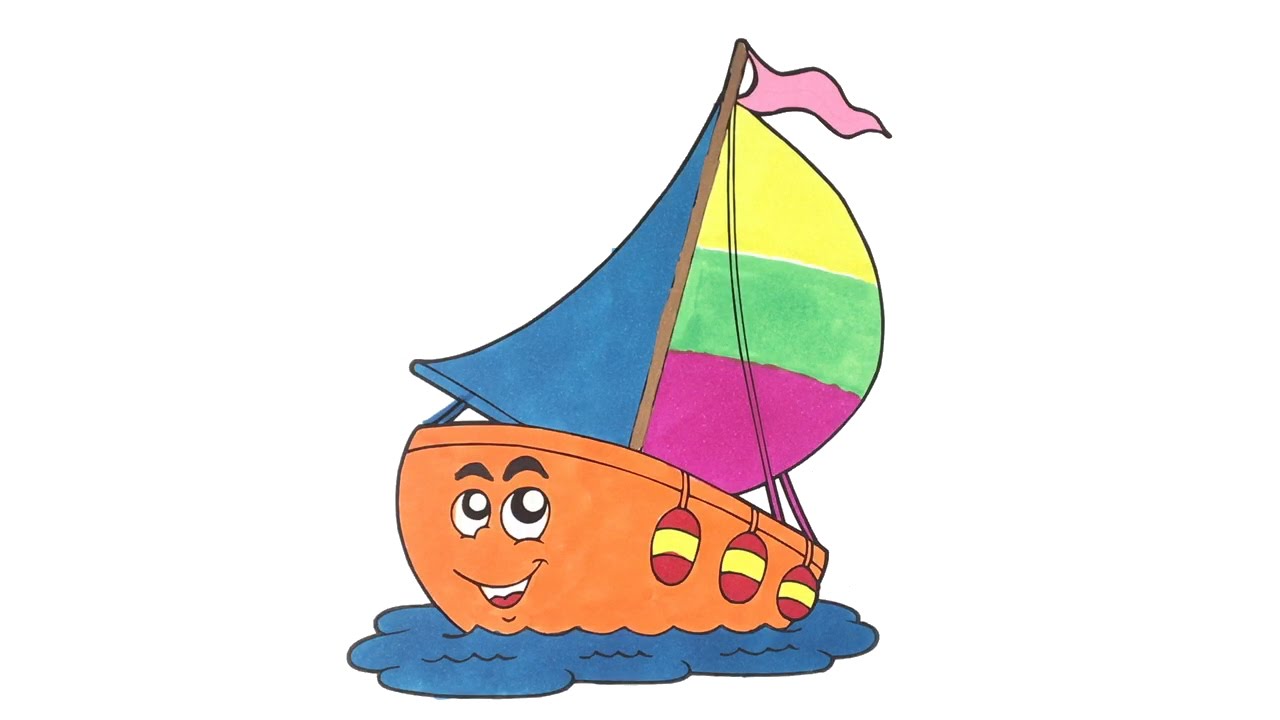 1280x720 Cartoon Boat Coloring Video For Kids By Fishy Mishy Tv