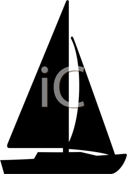 256x350 Silhouette Clipart Sailboat