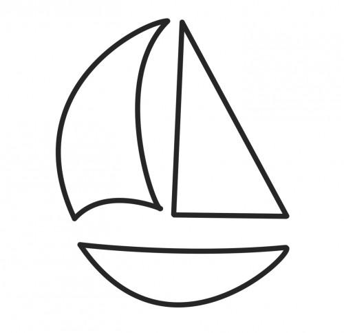 500x483 Sailboat Outline Clip Art