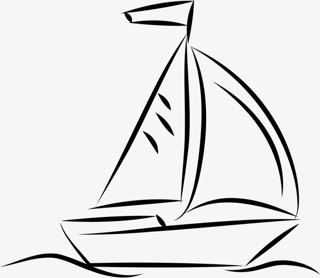 650x565 Hand Drawn Sailboat, Black, Silhouette, Colour Png Image For Free