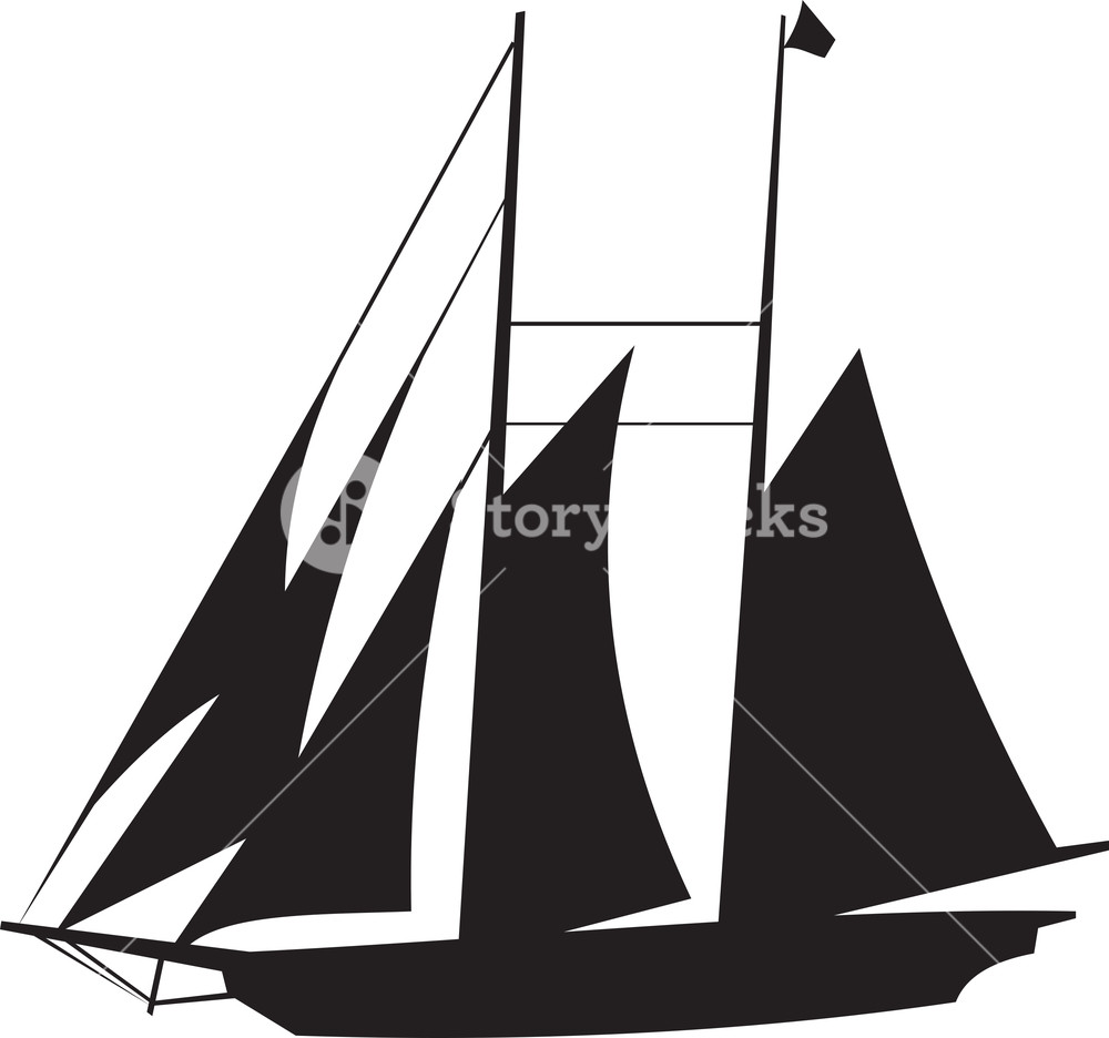 1000x936 Sail Boat Silhouette Royalty Free Stock Image