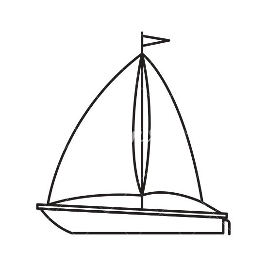 550x550 Black Silhouette Of Sailboat Icon
