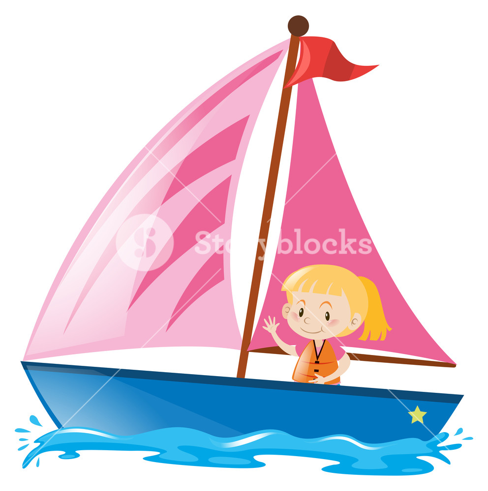 992x1000 Suitcase With Sailboat On The Ocean Illustration Royalty Free