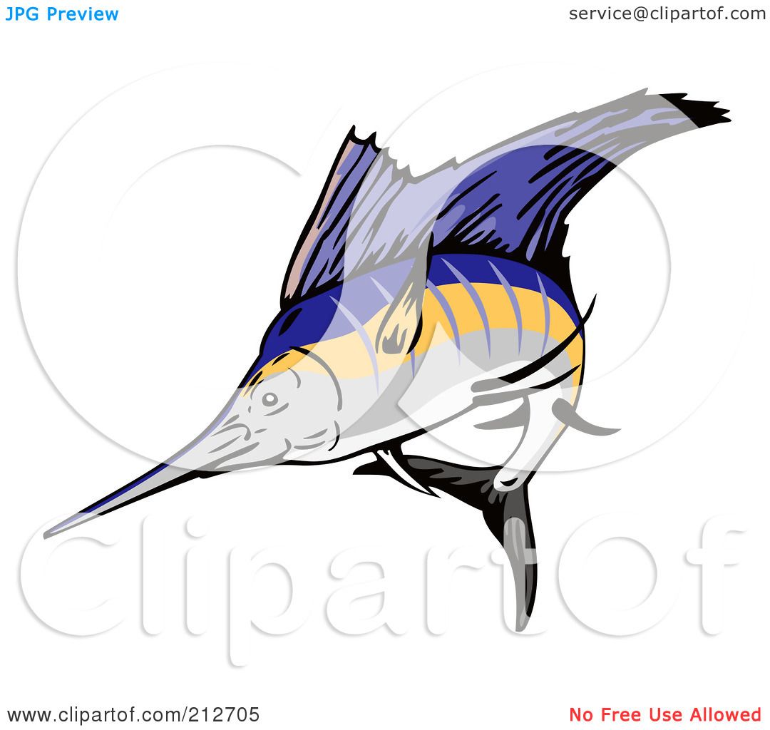 1080x1024 Royalty Free (Rf) Clipart Illustration Of A Sailfish Jumping By