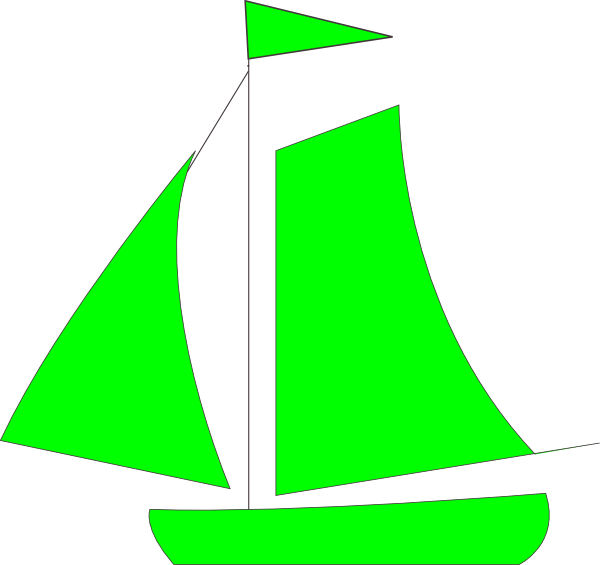 600x565 Green Sail Boat Clip Art