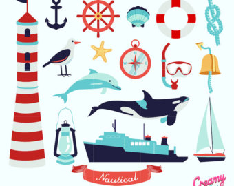 340x270 Nautical Kids Digital Vector Clip Art Nautical Girls Party