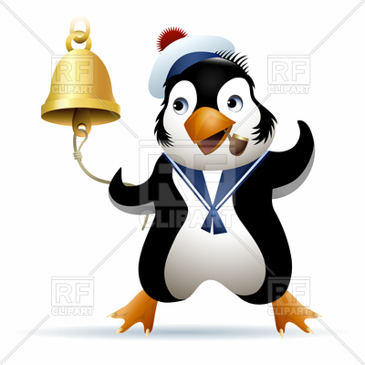 400x400 Penguin In Sailor Cap With Bell