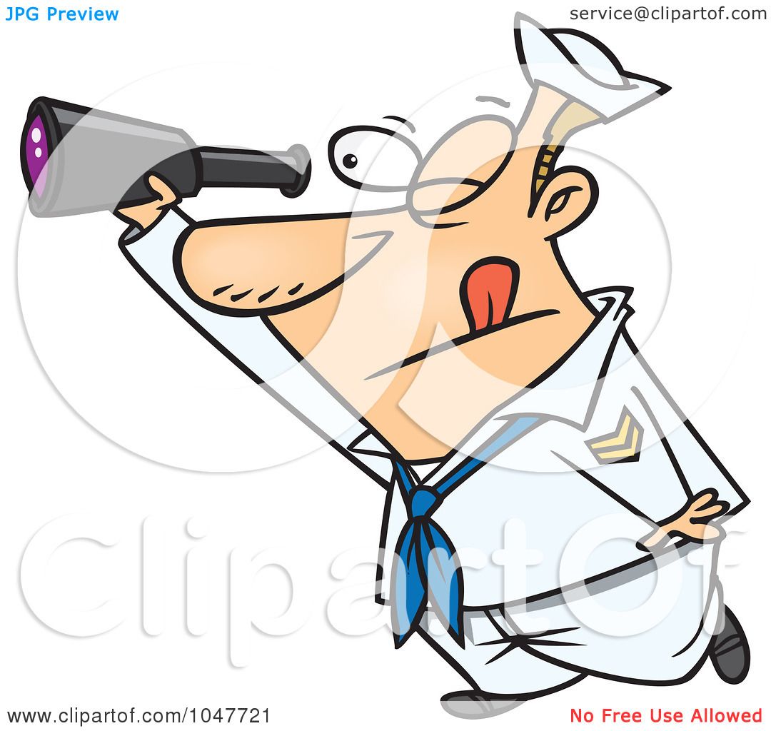 1080x1024 Royalty Free (Rf) Clip Art Illustration Of A Cartoon Sailor Using