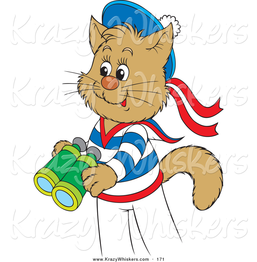 1024x1044 Critter Clipart Of A Cute And Happy Sailor Cat In Uniform, Holding