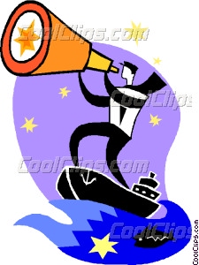 225x300 Sailor Looking Through A Telescope Vector Clip Art