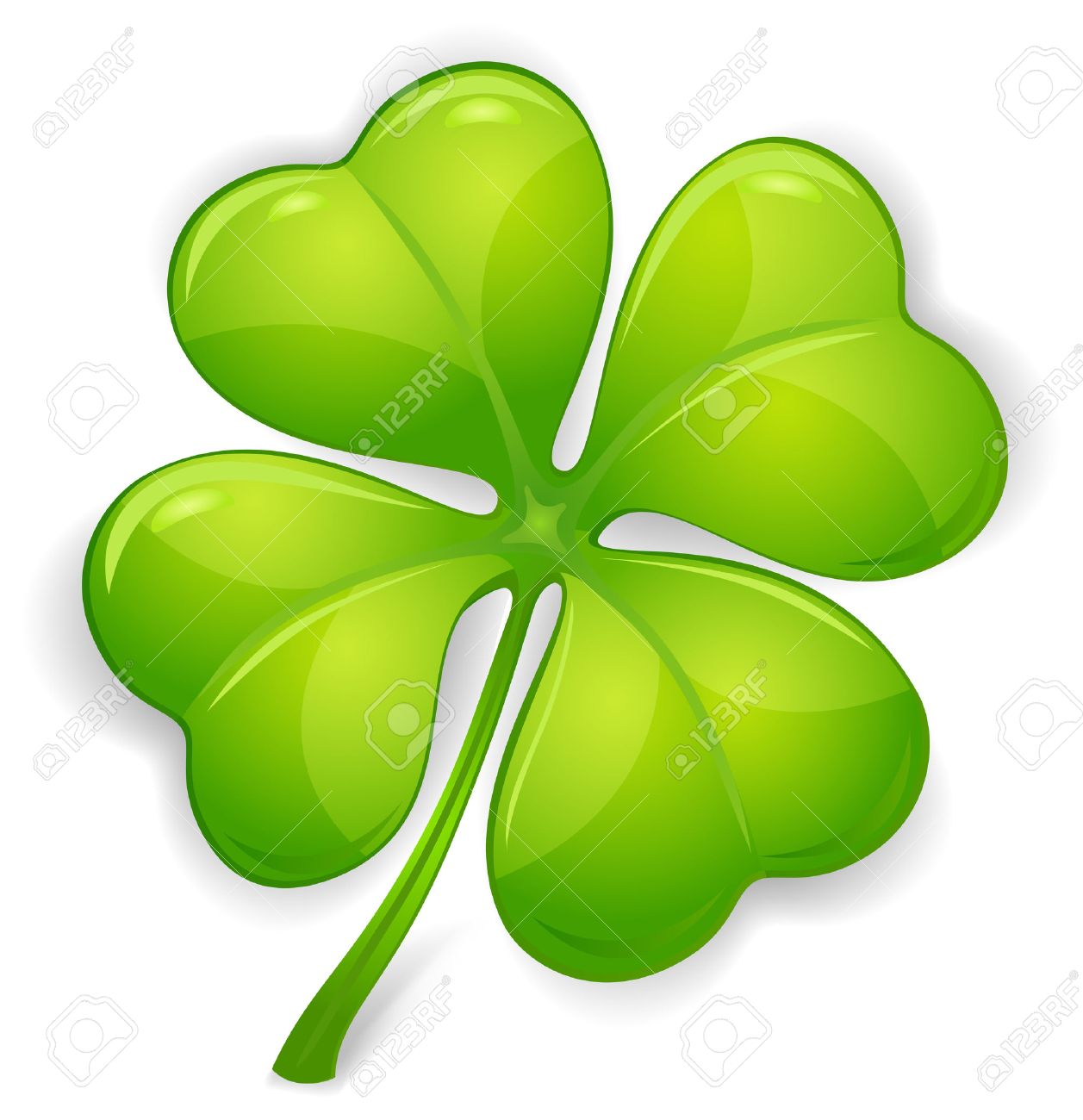 1257x1300 Four Leaf Clover Isolated On White, Vector Illustration For St