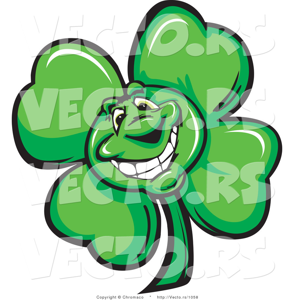 1024x1044 Cartoon Vector Of A Happy St. Patrick's Day Shamrock Clover Mascot