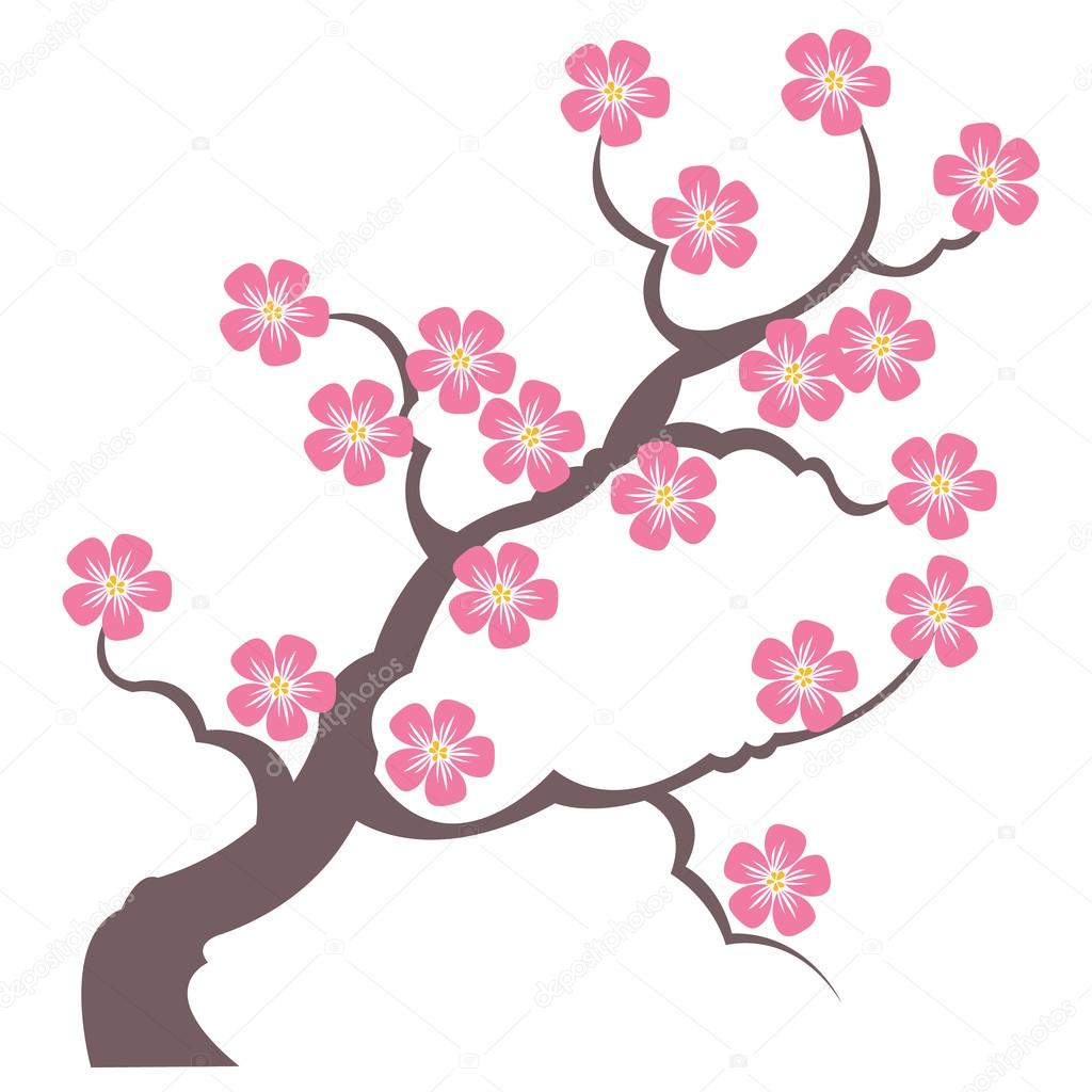 1024x1024 Silhouette Branches Of Sakura Stock Vector Annasuchkova