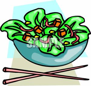 300x285 Art Image Chopsticks By A Salad In A Bowl