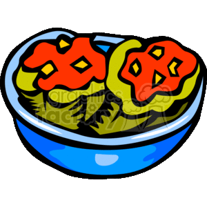 300x300 Royalty Free Stuffed Peppers 142225 Vector Clip Art Image