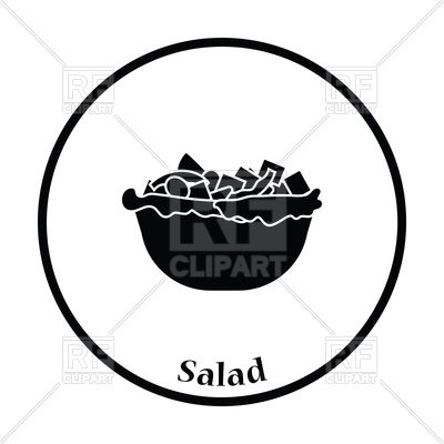 400x400 Salad In Plate Icon Royalty Free Vector Clip Art Image
