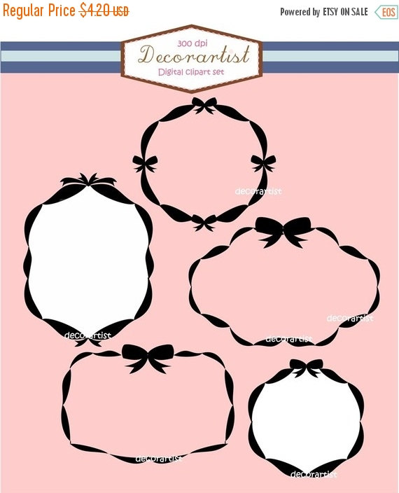 570x704 On Sale Frames Clipart, Digital Border, Ribbon Frames, Girls Party