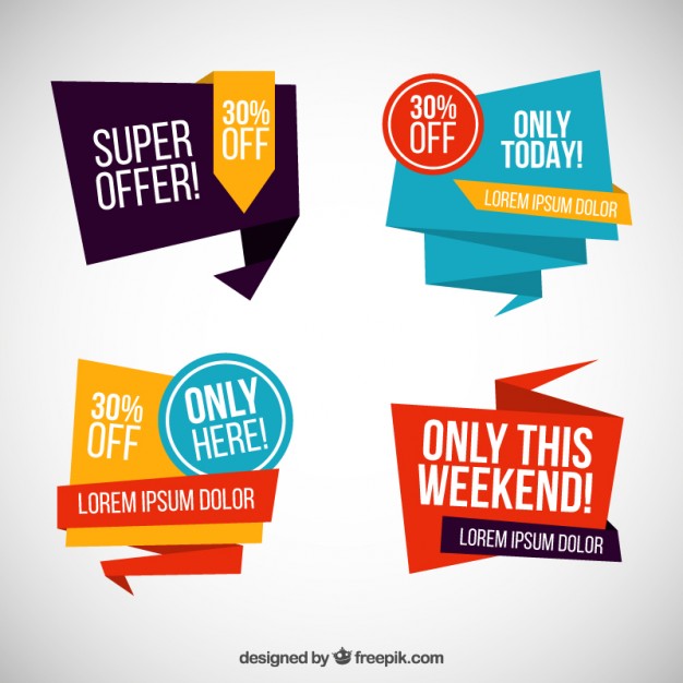626x626 Origami Sale Banners Vector Free Download