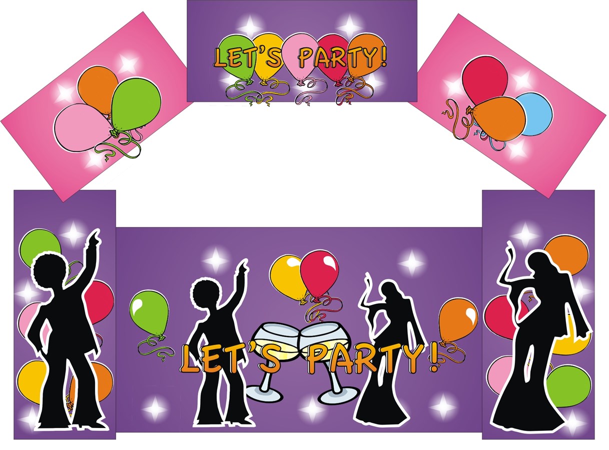 1217x900 Girl's Disco Let's Party Artwork