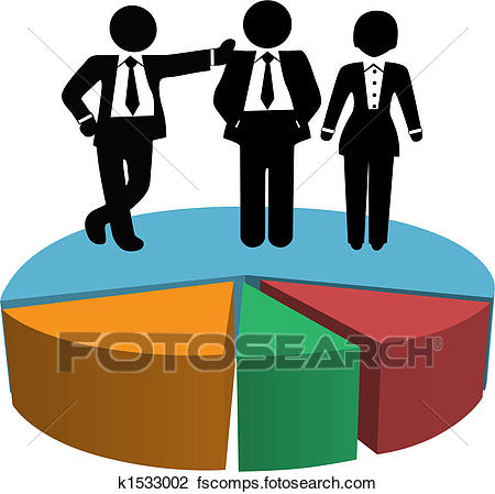 450x449 Clipart Of Business People Sales Team On Profit Growth Pie Chart