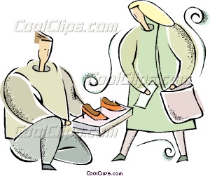 300x251 Shoe Salesman Vector Clip Art