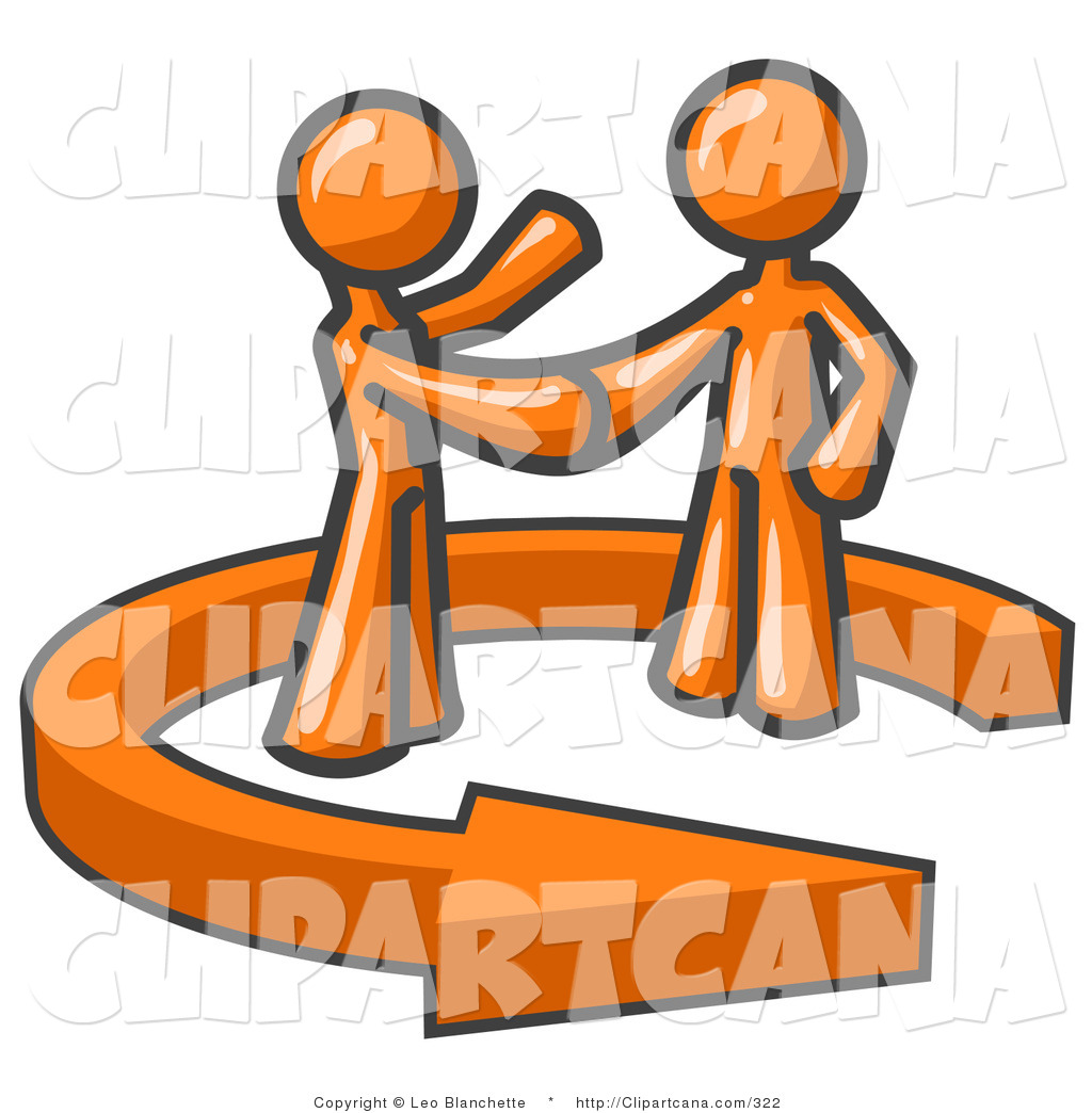 1024x1044 Vector Cliprt Of Two Orange Salesmen Shaking Hands