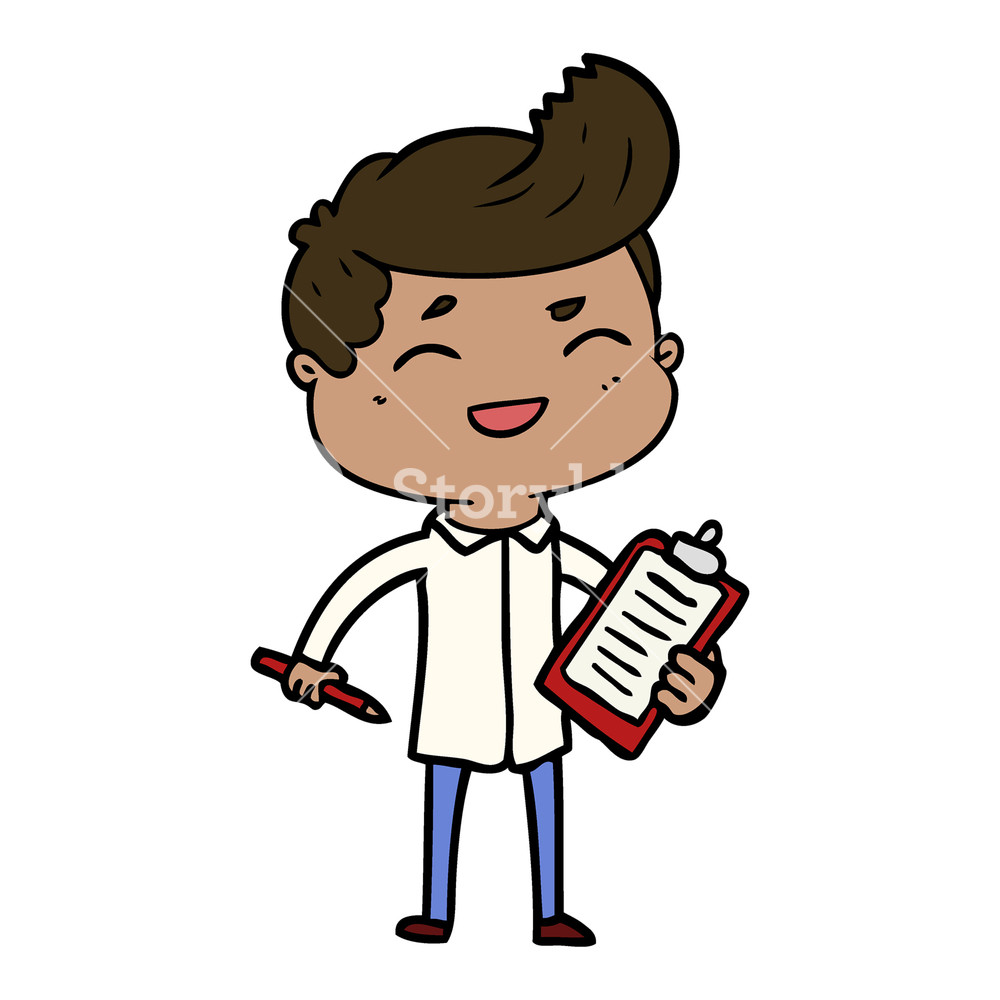 1000x1000 Cartoon Laughing Salesman Royalty Free Stock Image