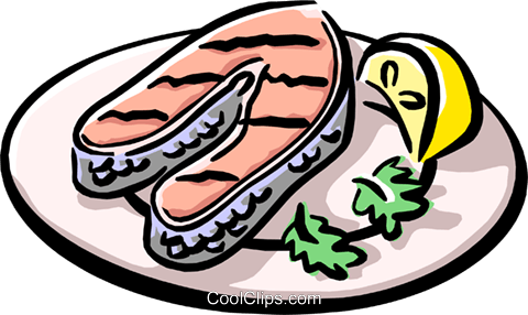 480x286 Grilled Salmon Royalty Free Vector Clip Art Illustration Food0786