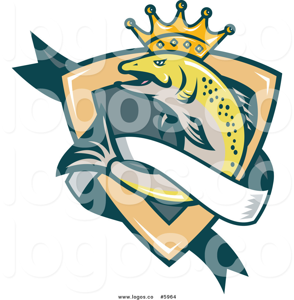 1024x1044 Royalty Free Vector Of A Logo Of A Crowned King Salmon Shield