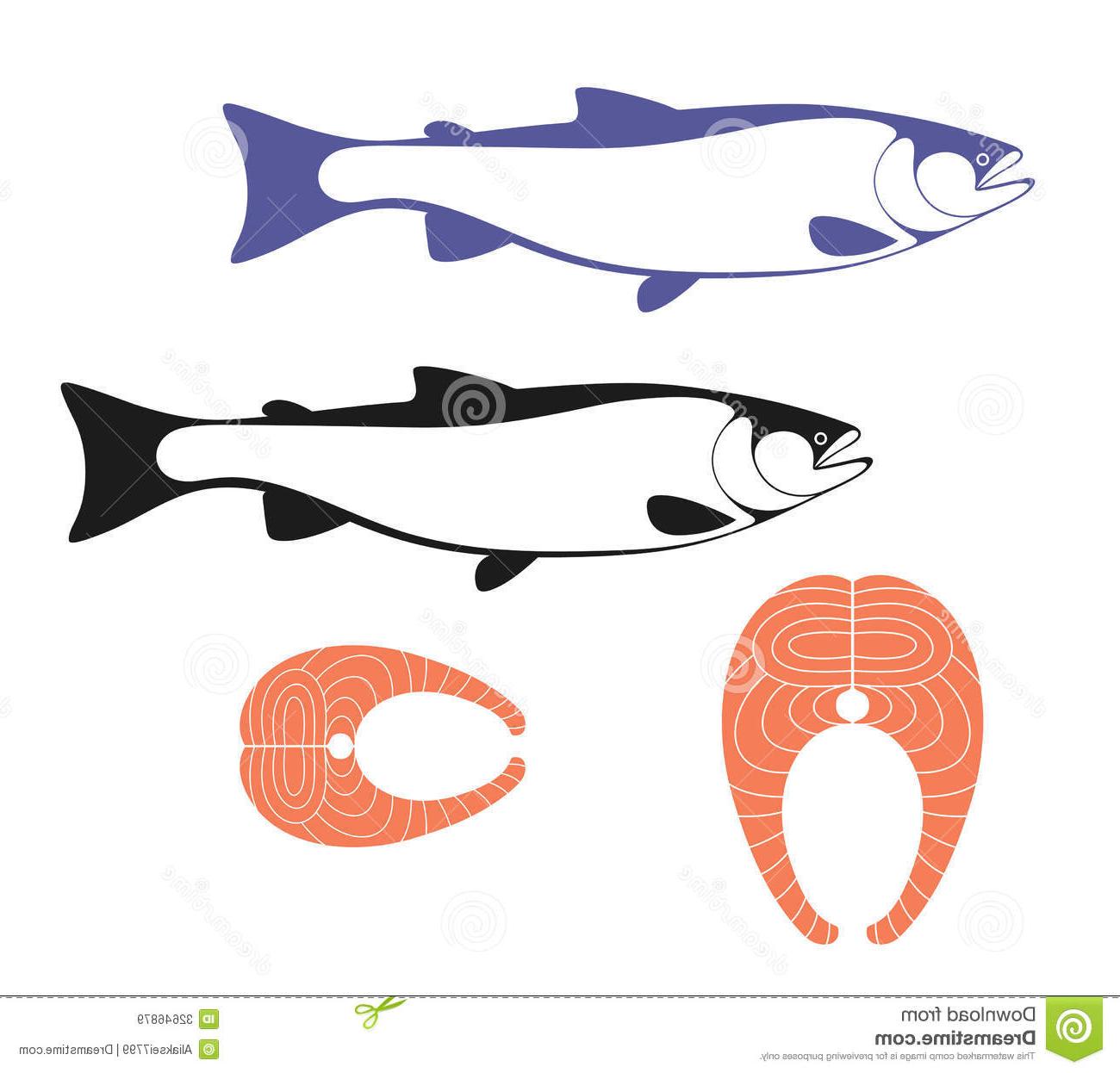 1300x1246 Best Salmon Illustration Vector Images Free Vector Art, Images