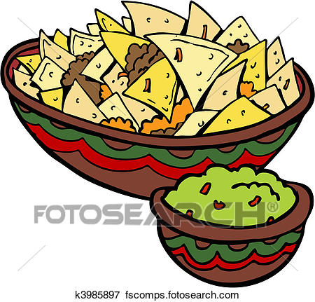 450x431 Clip Art Of Tortilla Chips With Salsa K4449759