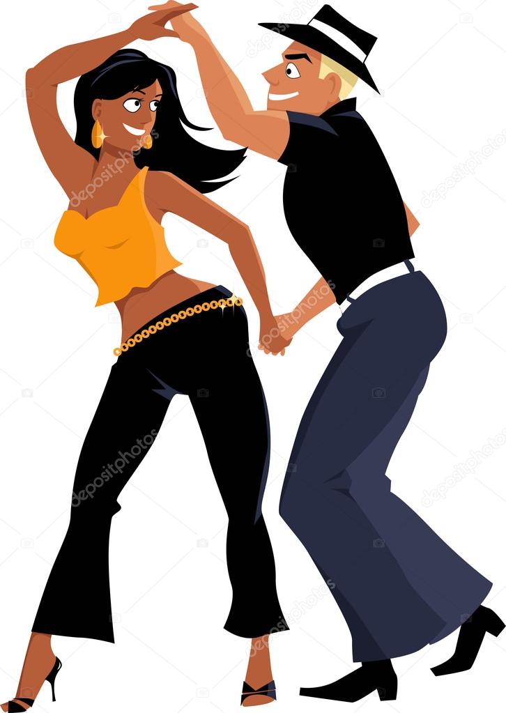 726x1023 Salsa Dancers In The Club Stock Vector Aleutie