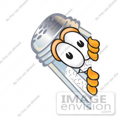 450x450 Clip Art Graphic Of A Salt Shaker Cartoon Character Peeking Around