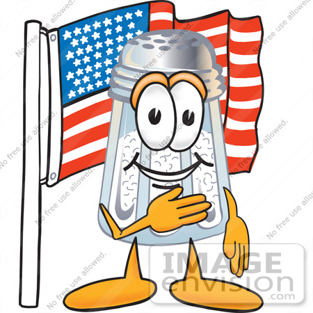450x450 Clip Art Graphic Of A Salt Shaker Cartoon Character Pledging