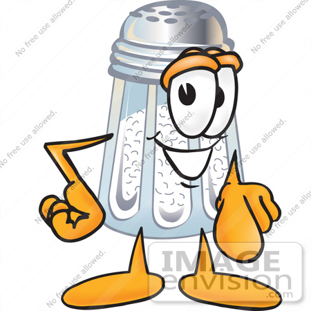 450x450 Clip Art Graphic Of A Salt Shaker Cartoon Character Pointing