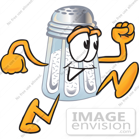 450x450 Clip Art Graphic Of A Salt Shaker Cartoon Character Running